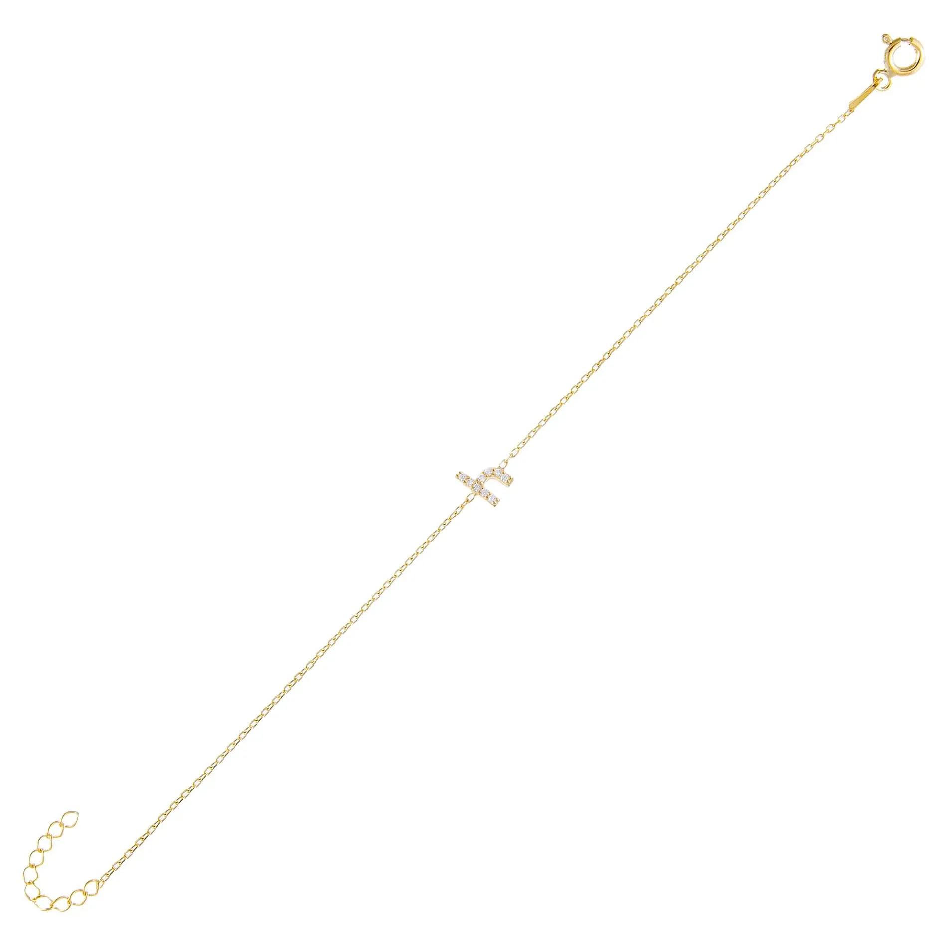 Tiny Lowercase Pavé Initial Bracelet