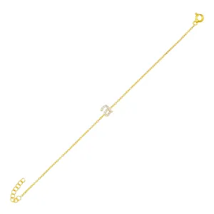 Tiny Lowercase Pavé Initial Bracelet