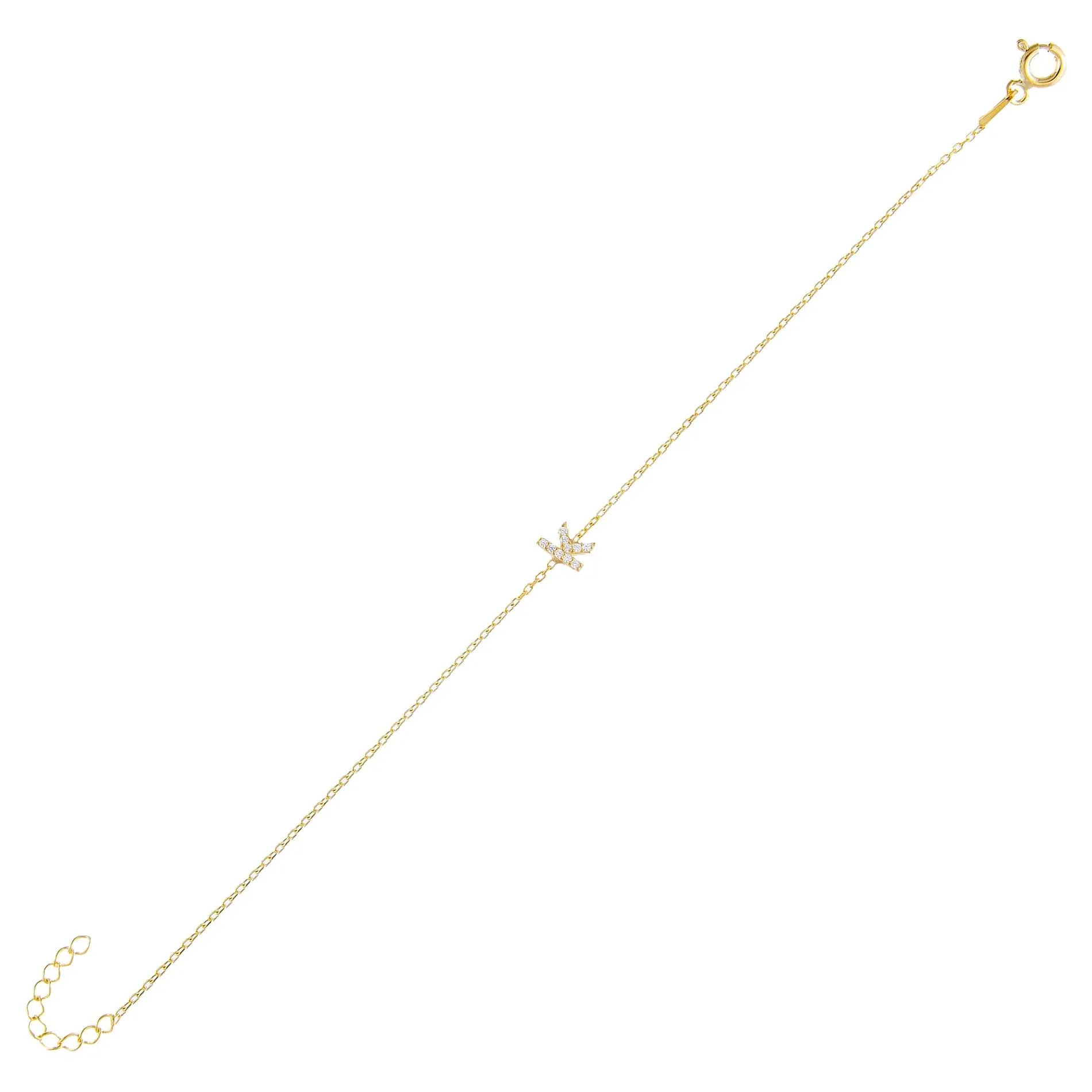 Tiny Lowercase Pavé Initial Bracelet
