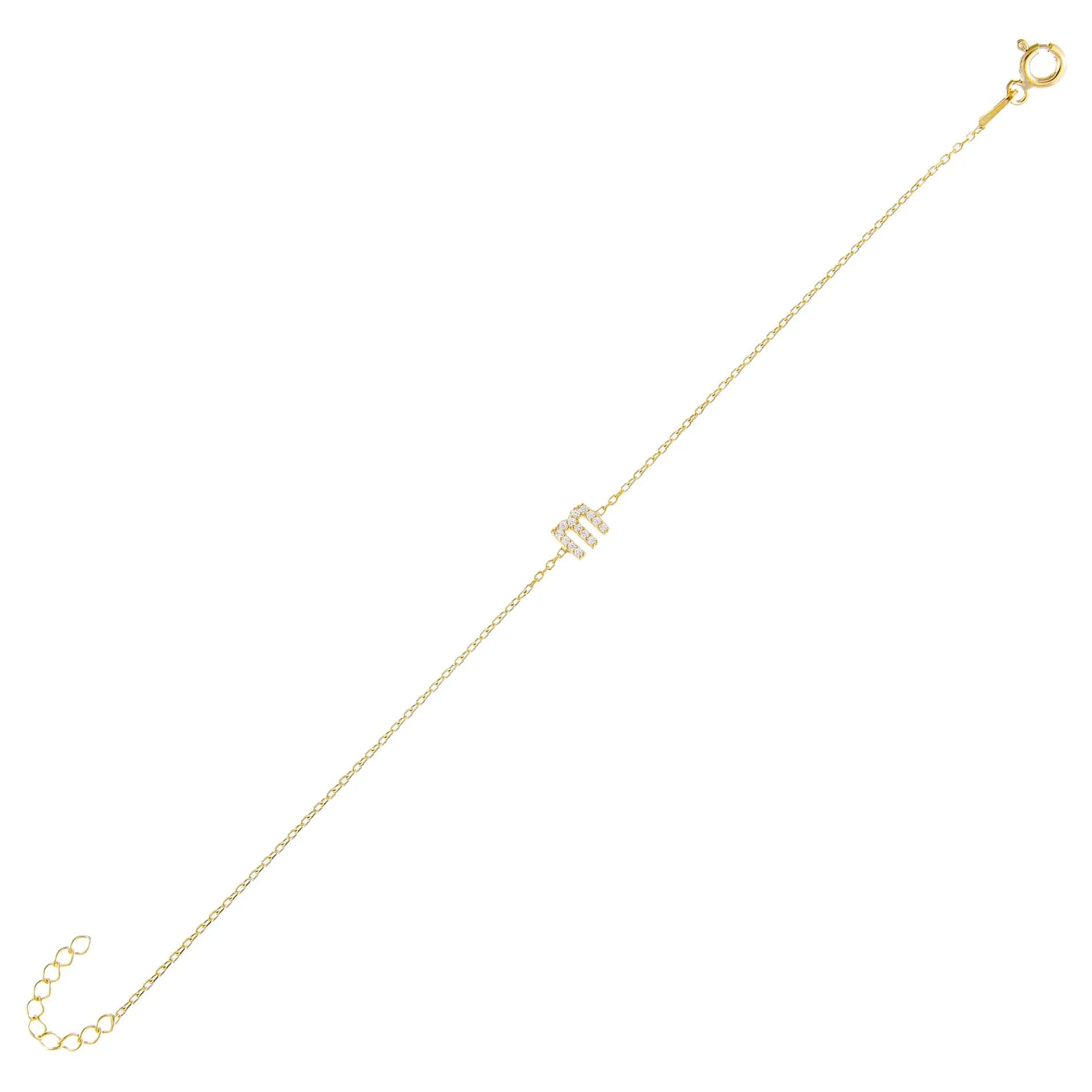 Tiny Lowercase Pavé Initial Bracelet