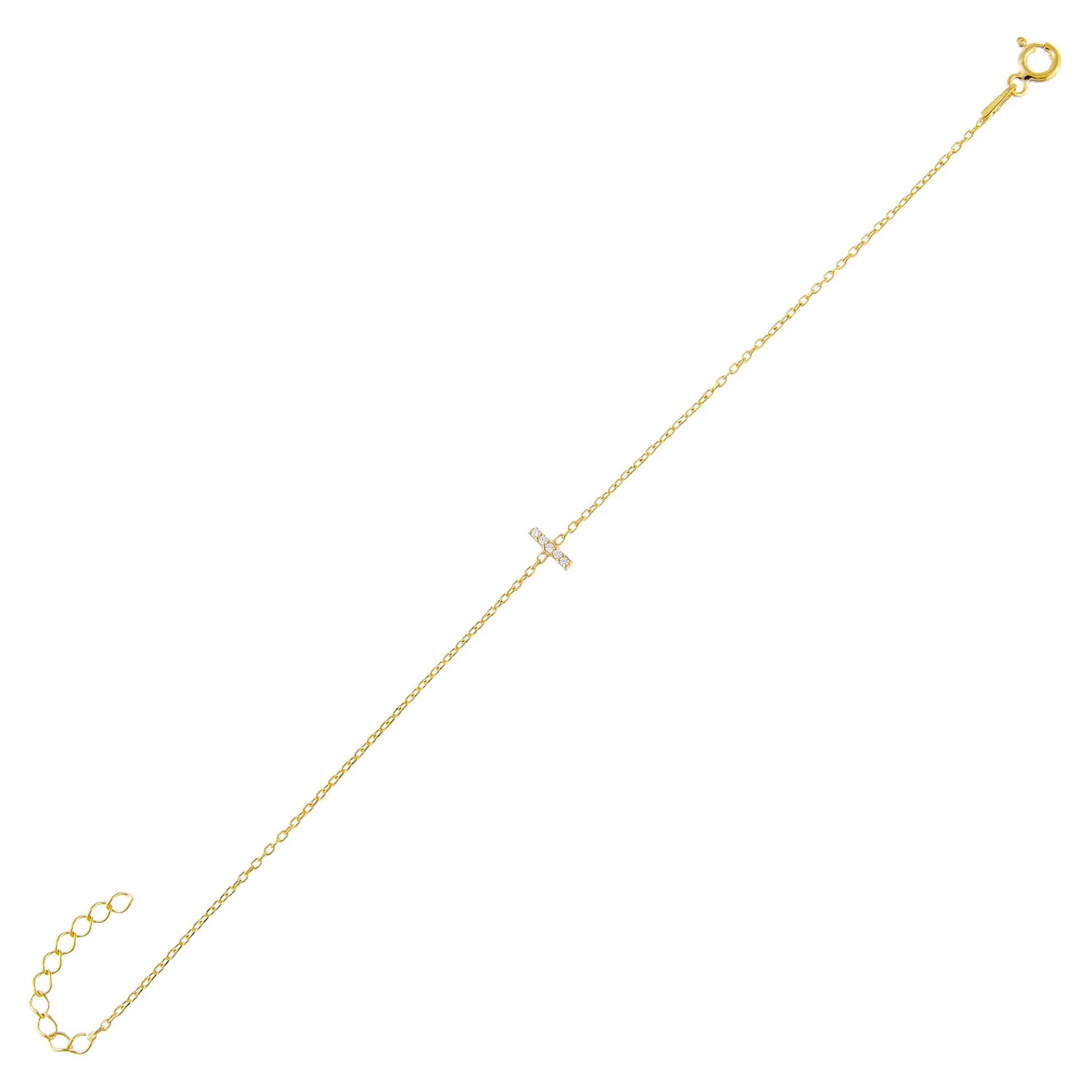 Tiny Lowercase Pavé Initial Bracelet