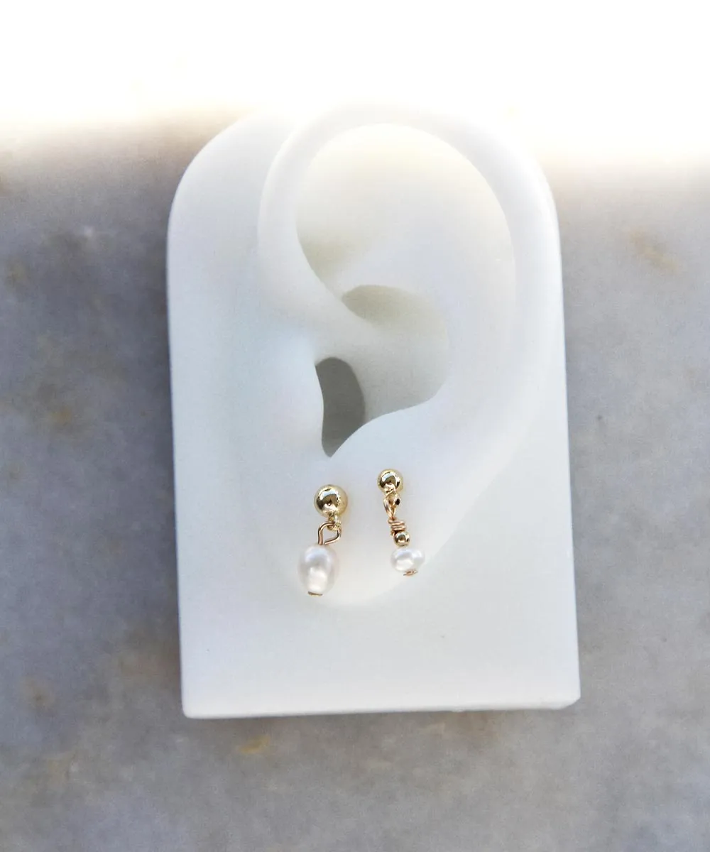Tiny Pearl Stud Earrings