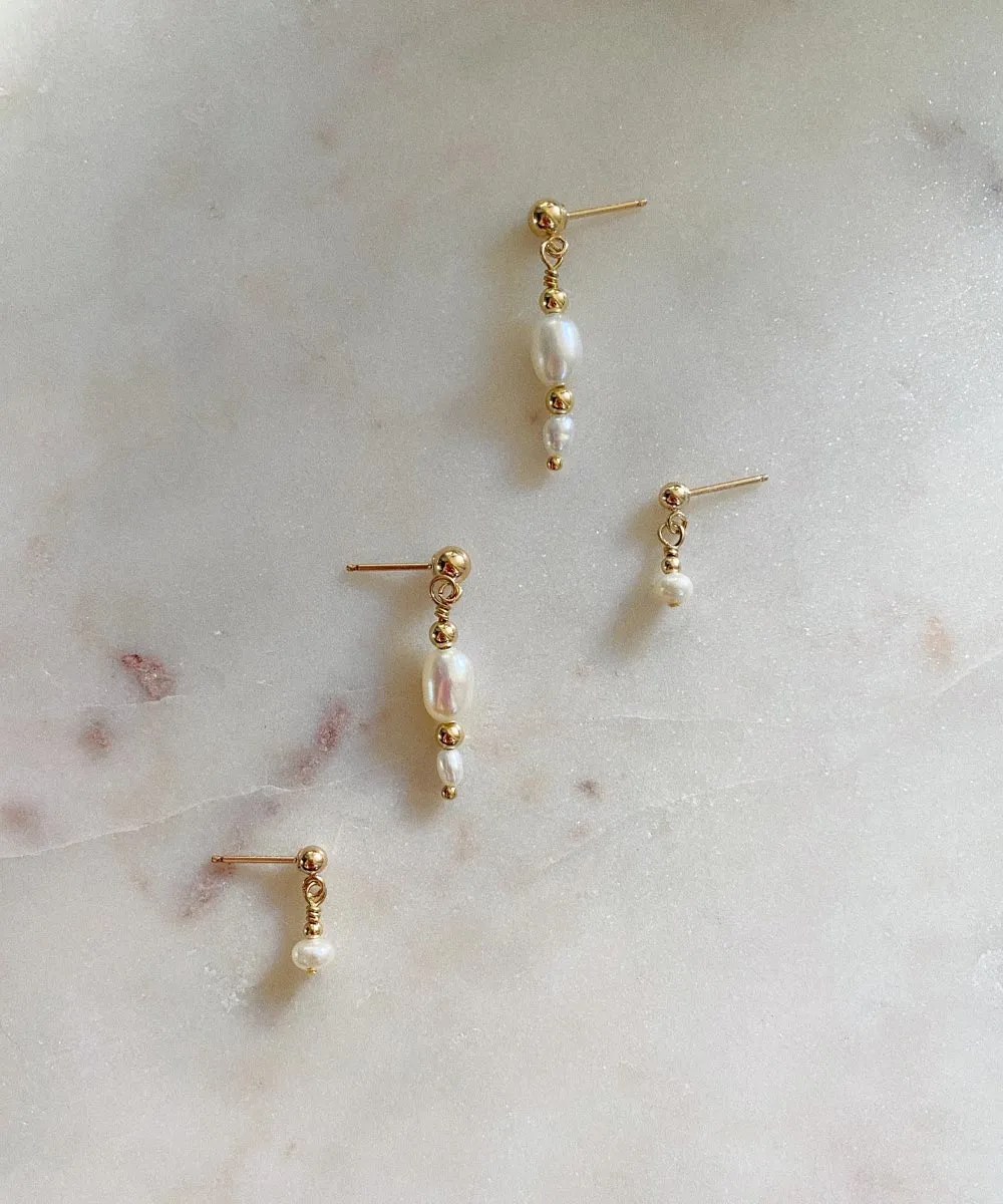 Tiny Pearl Stud Earrings
