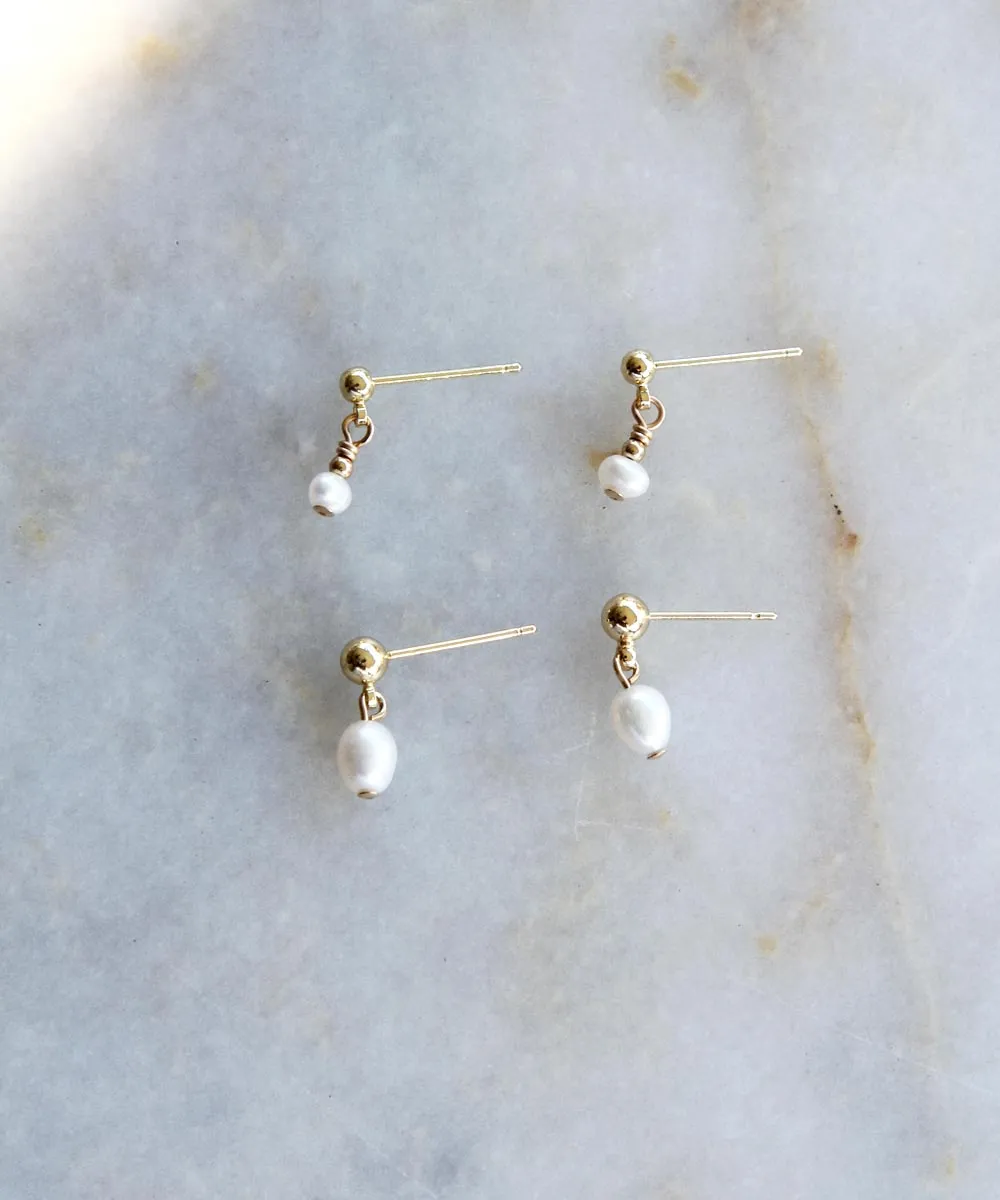 Tiny Pearl Stud Earrings