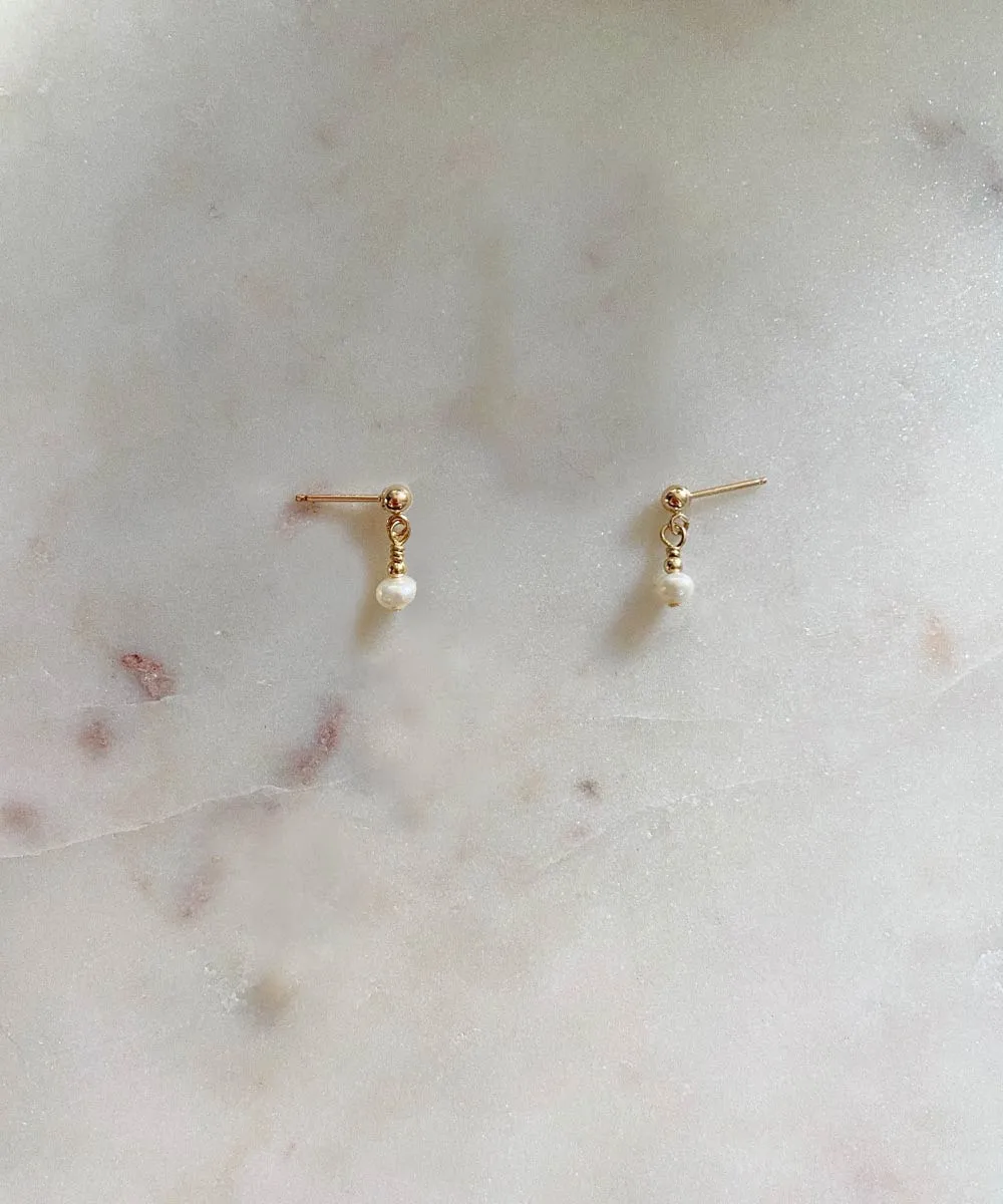 Tiny Pearl Stud Earrings