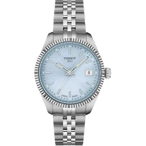 Tissot T-Classic Silver Stainless Steel Blue Dial Quartz Watch for Ladies - T156.210.11.351.00