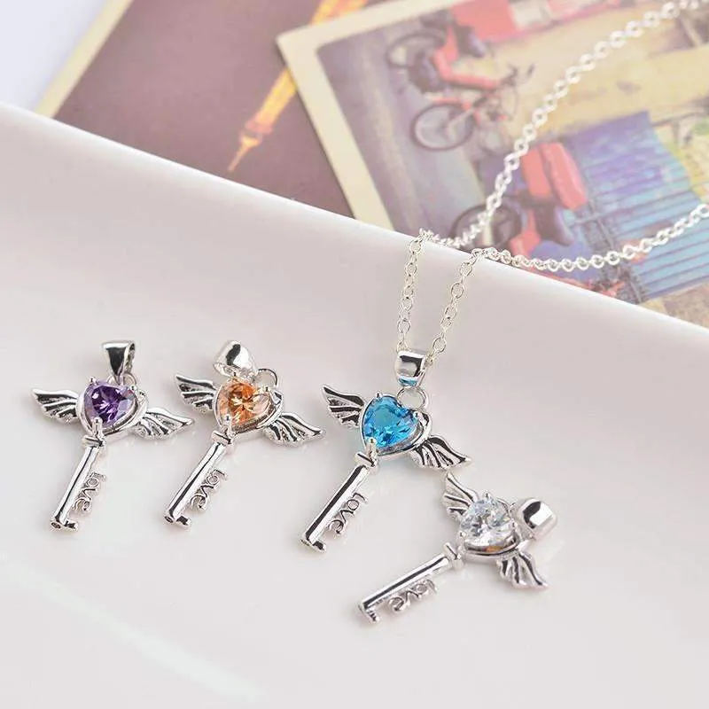 Titanium Men Bracelet & Heart Key Necklace