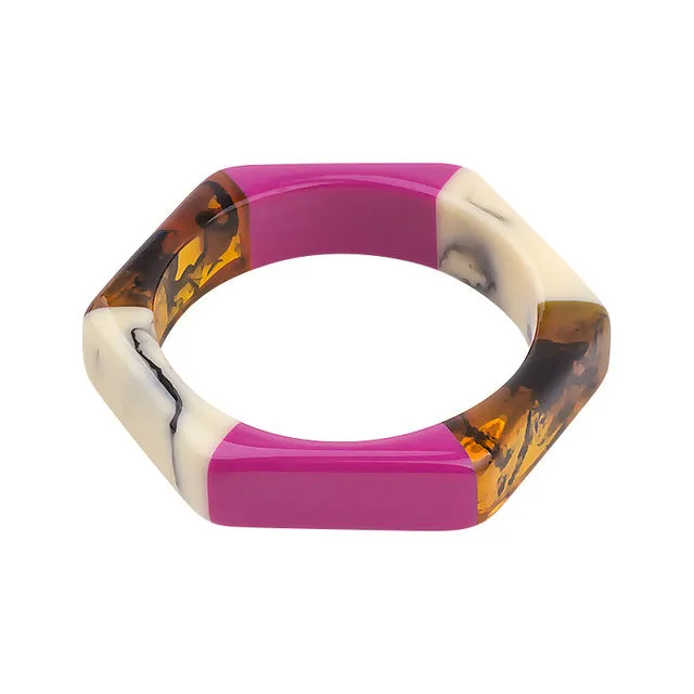 Tora Colorblock Resin Bracelet Bangle - 10 Colors