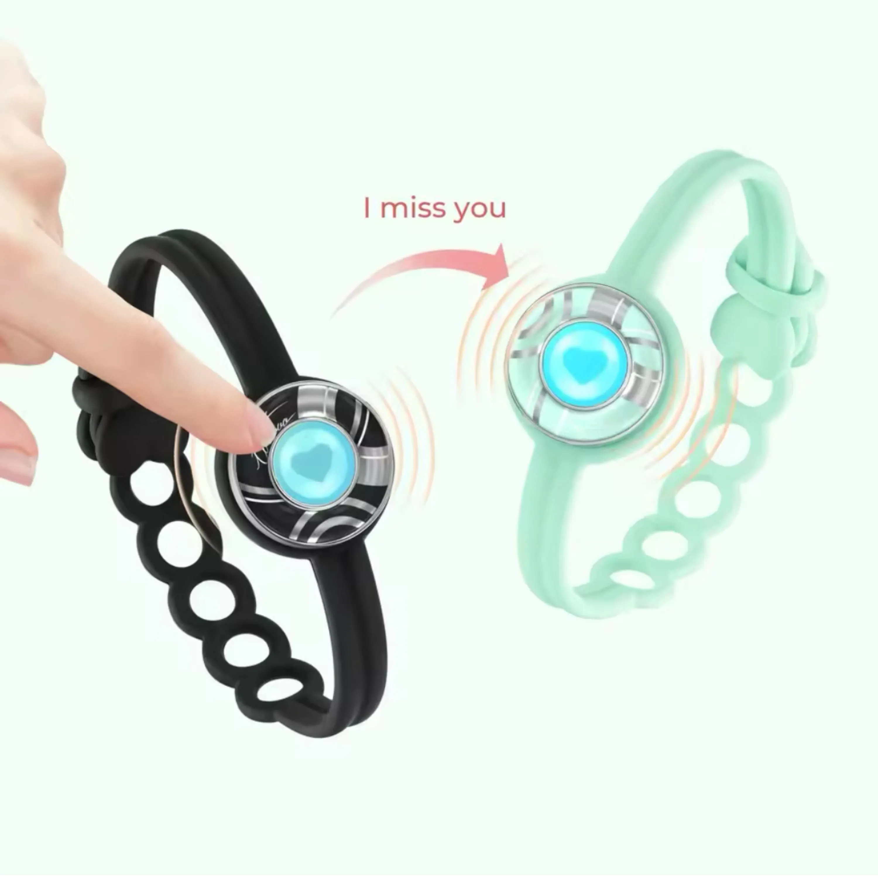 Touch Connect Bracelets | Pair of Connective Interactive Bracelets | Gummy Hearts