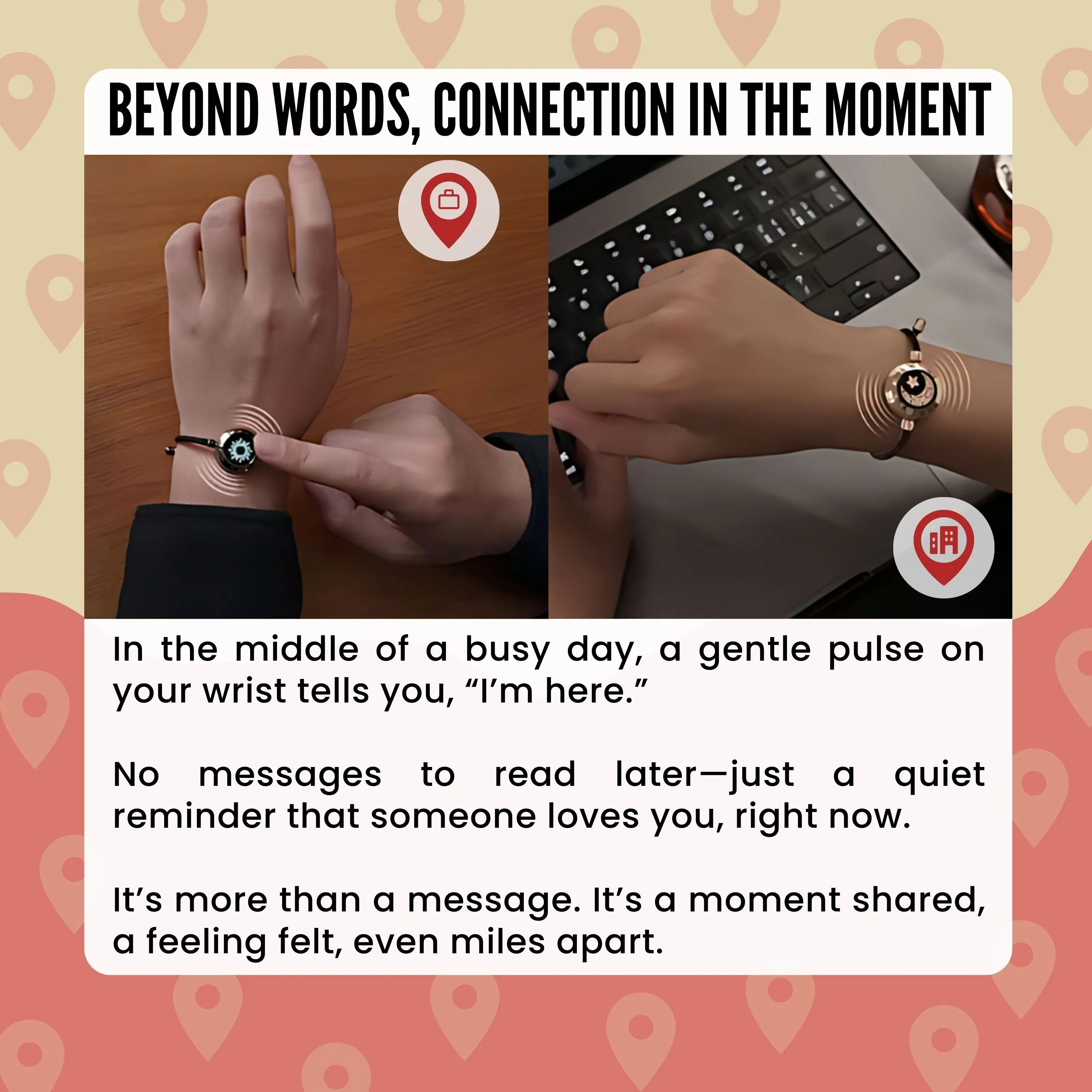 Touch Connect Bracelets | Pair of Connective Interactive Bracelets | Gummy Hearts