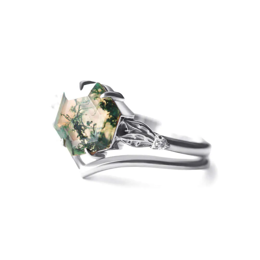 Trendolla 14K Gold Mystical Moss Elegance Ring Set