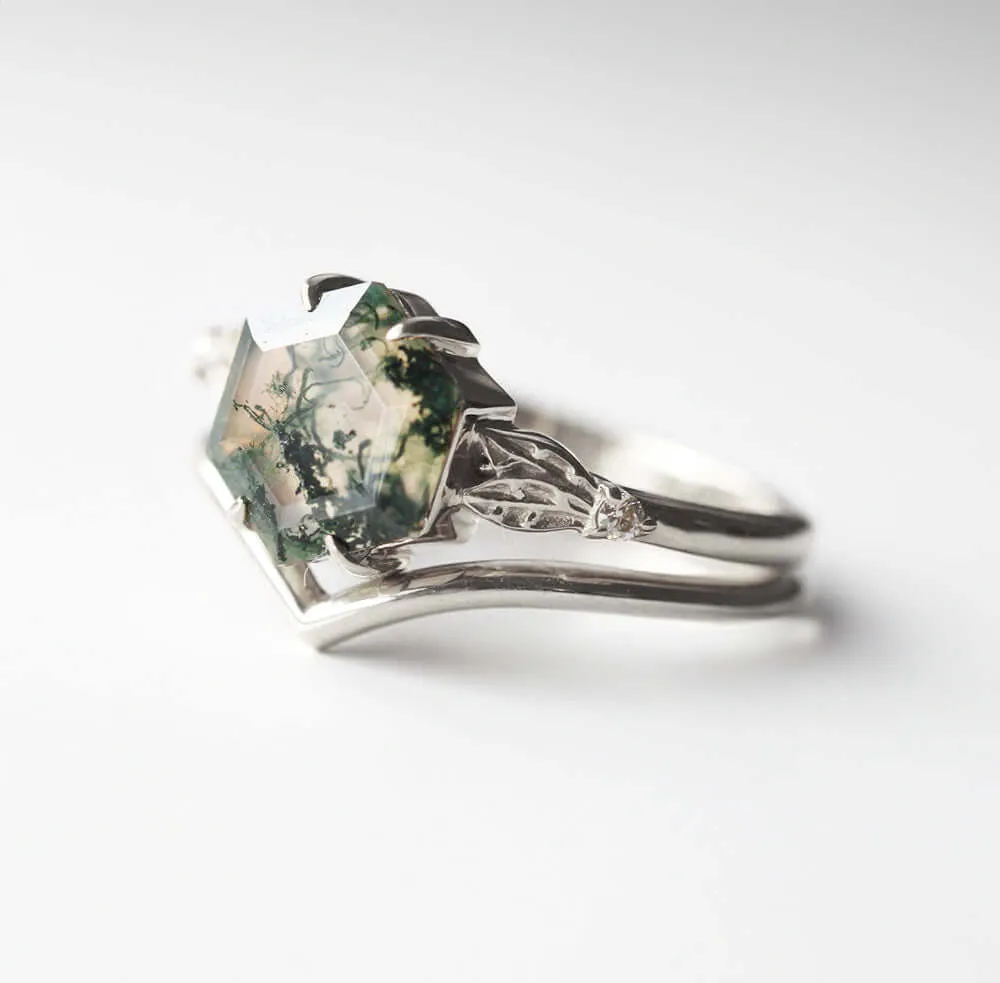 Trendolla 14K Gold Mystical Moss Elegance Ring Set