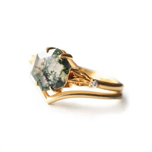 Trendolla 14K Gold Mystical Moss Elegance Ring Set