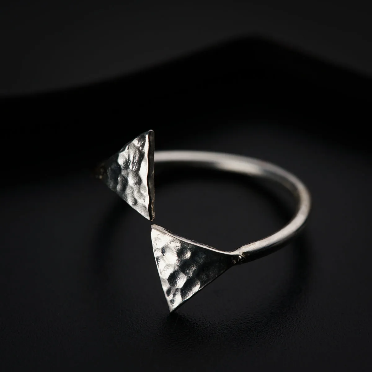 Triangle Shaped Hammered Ring