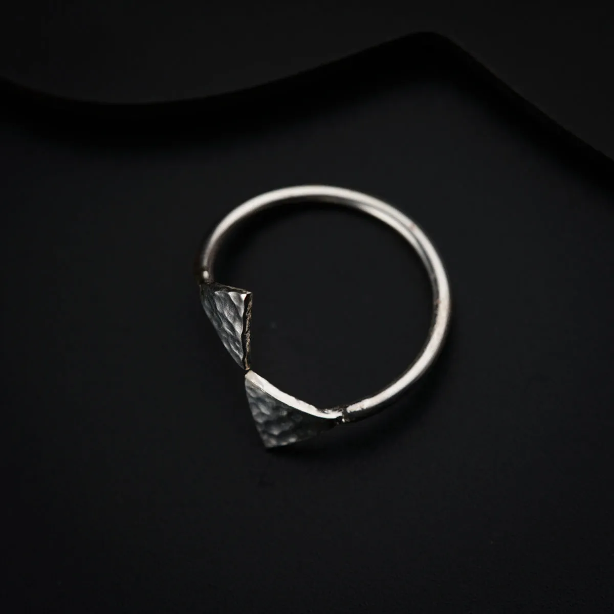 Triangle Shaped Hammered Ring