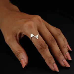 Triangle Shaped Hammered Ring