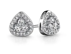 Triangular Diamond Diamond Studs with 0.28 ct.(finished) 1mm, 1.7mm
