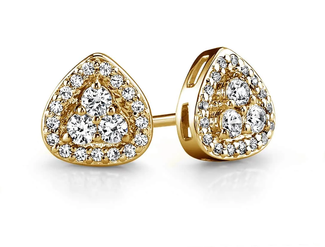 Triangular Diamond Diamond Studs with 0.28 ct.(finished) 1mm, 1.7mm