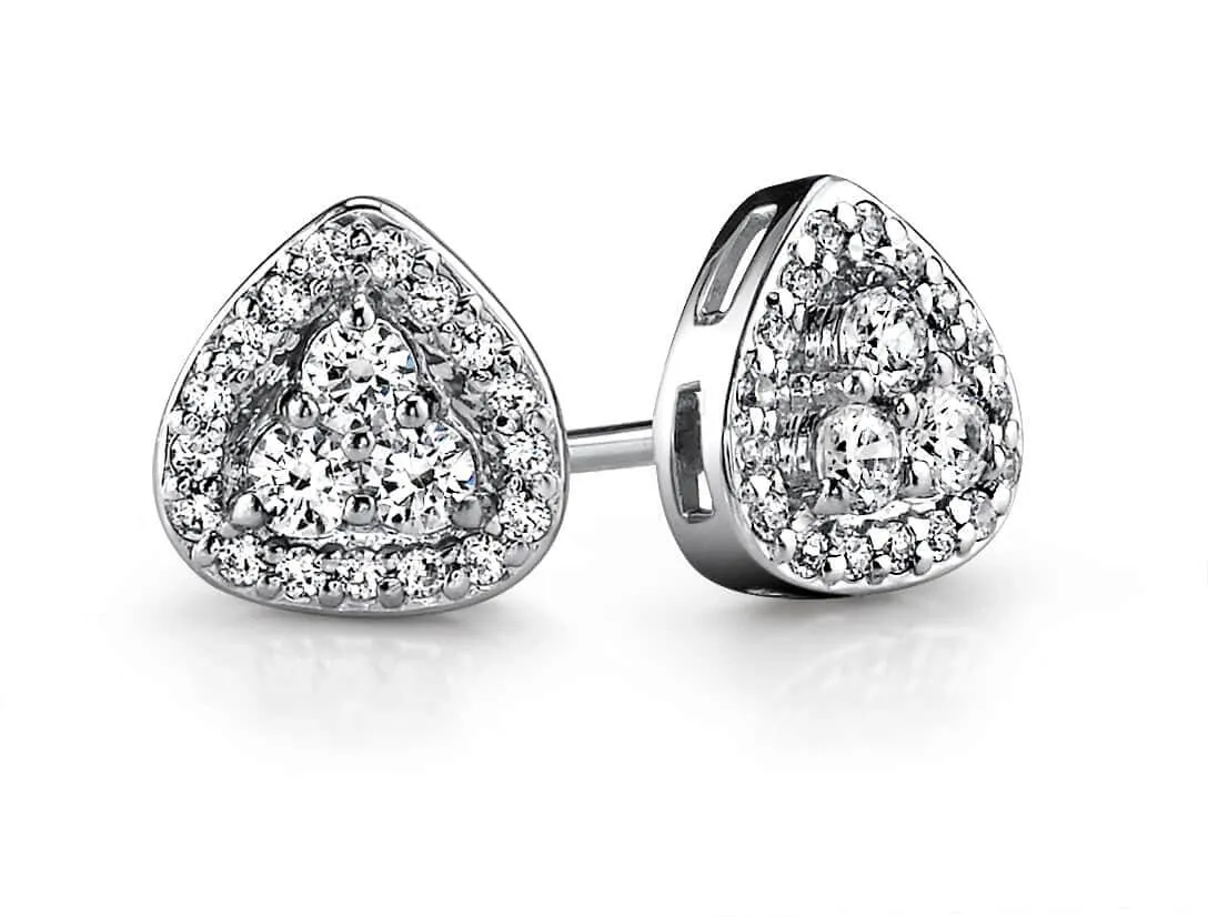 Triangular Diamond Diamond Studs with 0.28 ct.(finished) 1mm, 1.7mm