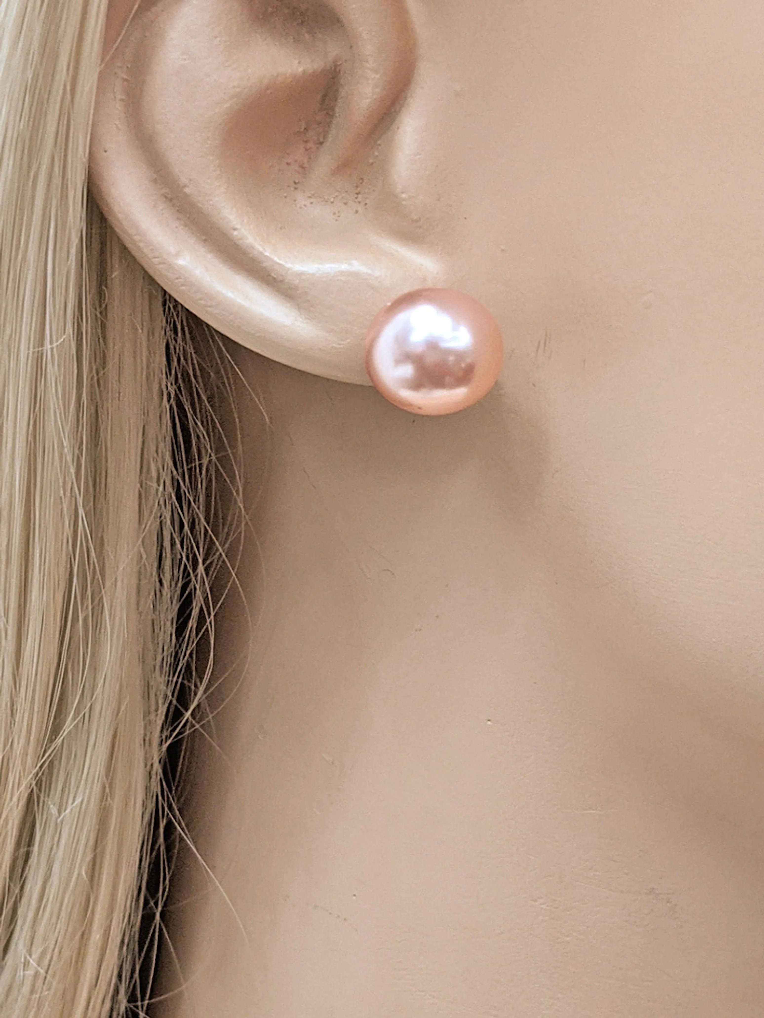 Triple Pair Pearl Stud Earrings