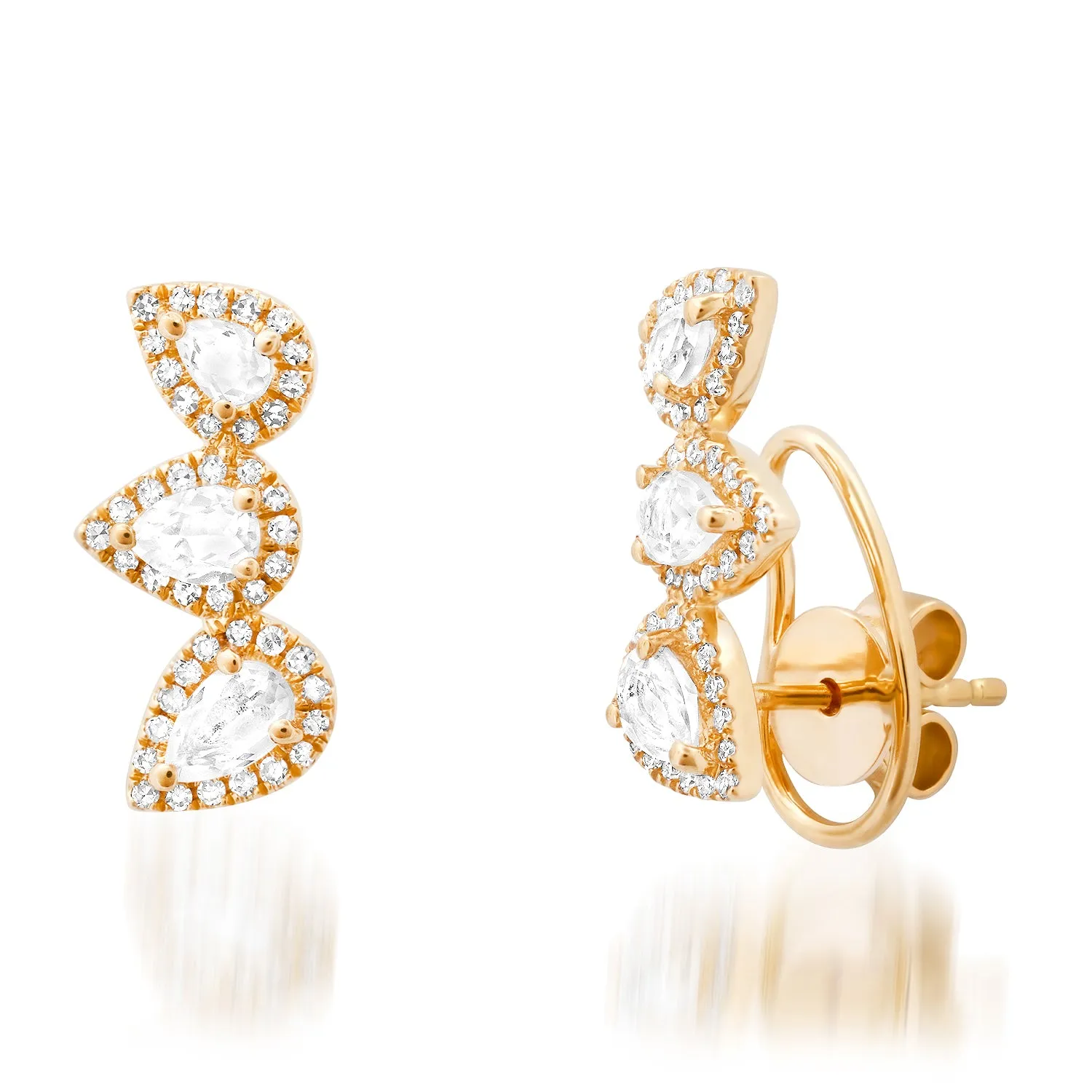 Triple Pear Studs