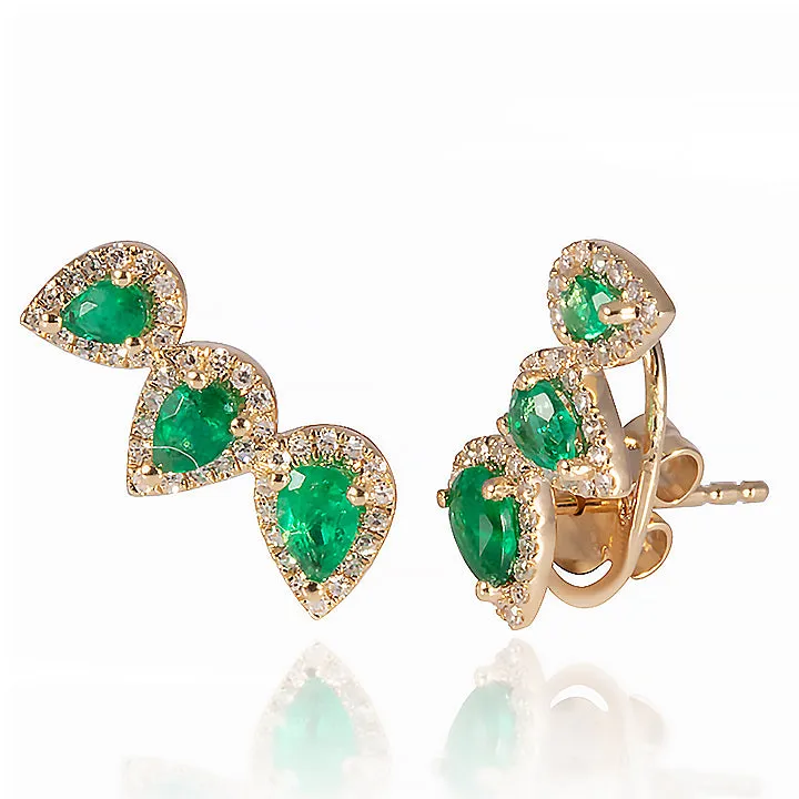 Triple Pear Studs