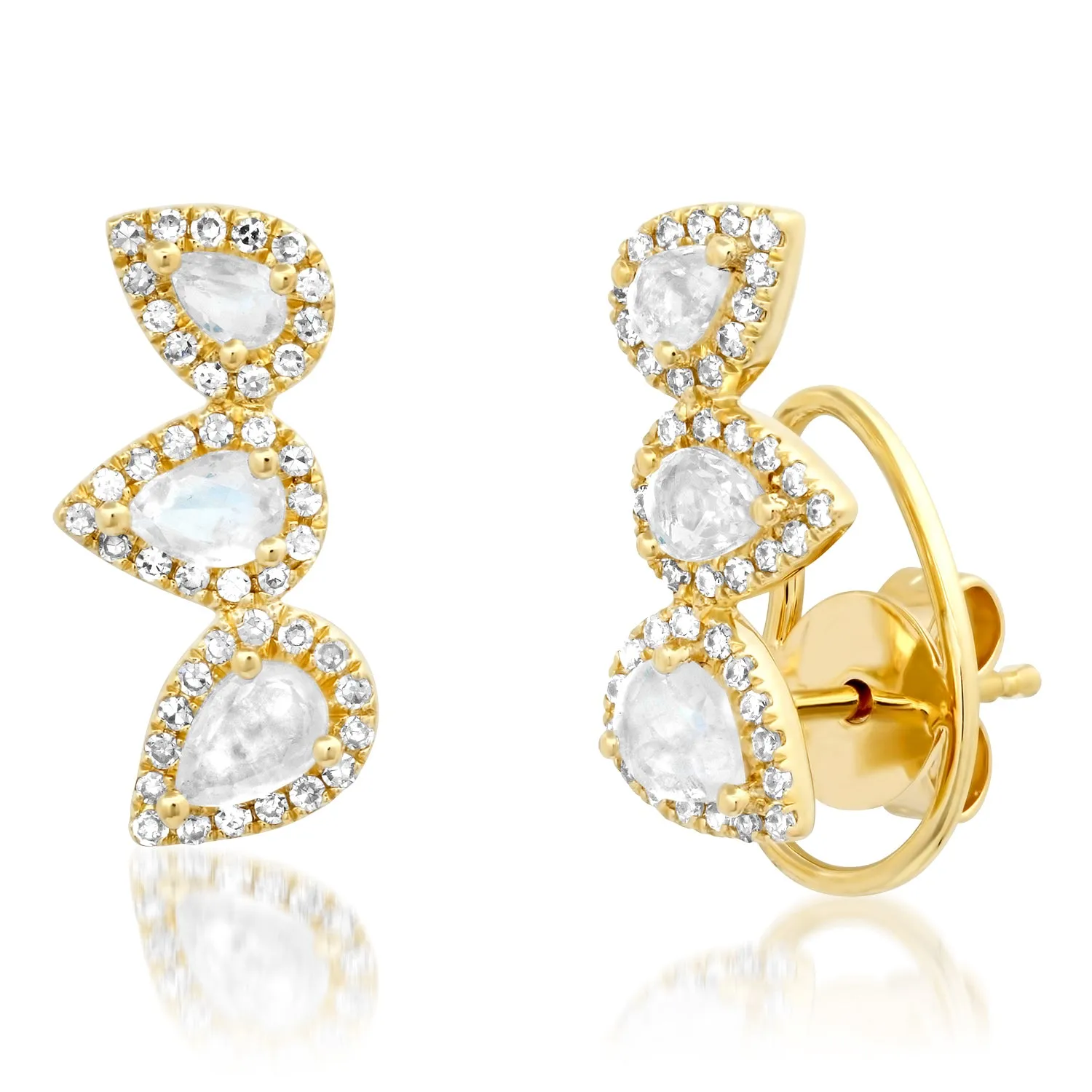 Triple Pear Studs