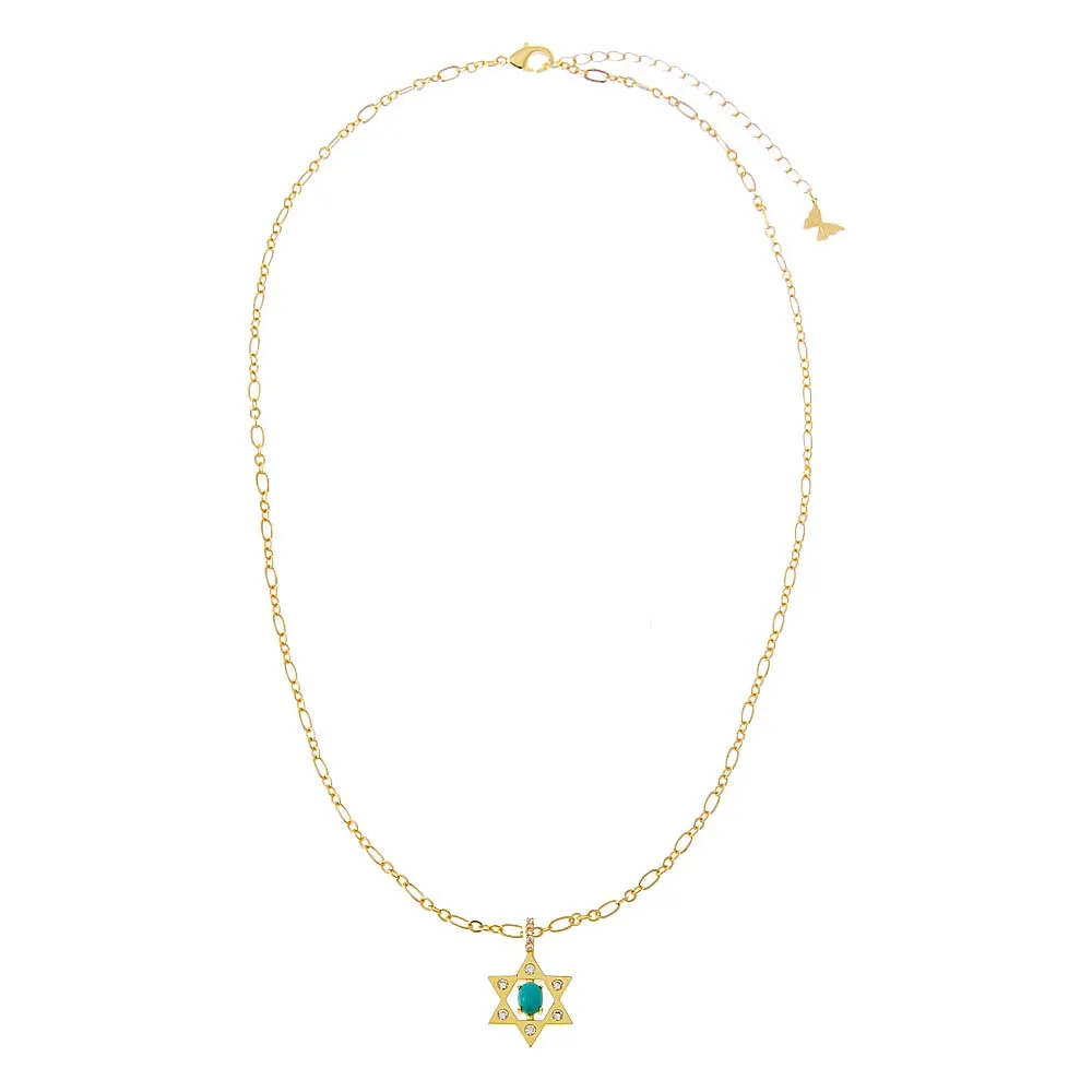 Turquoise Star Of David Pendant Necklace