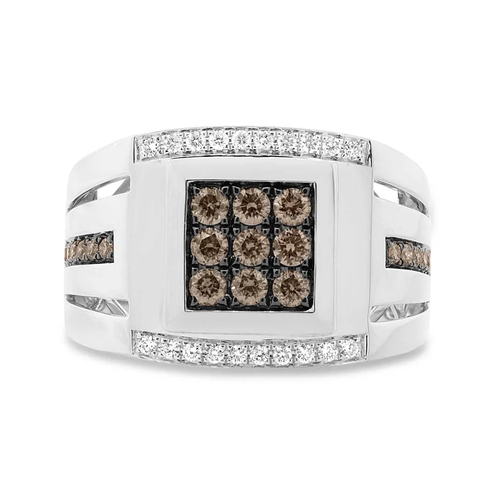Unique Champagne Diamond Men's Ring V0320