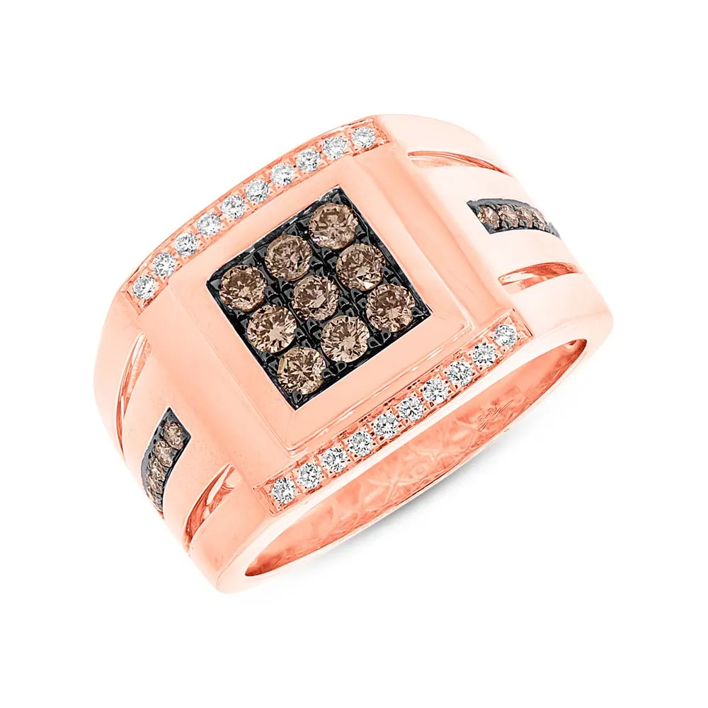 Unique Champagne Diamond Men's Ring V0320