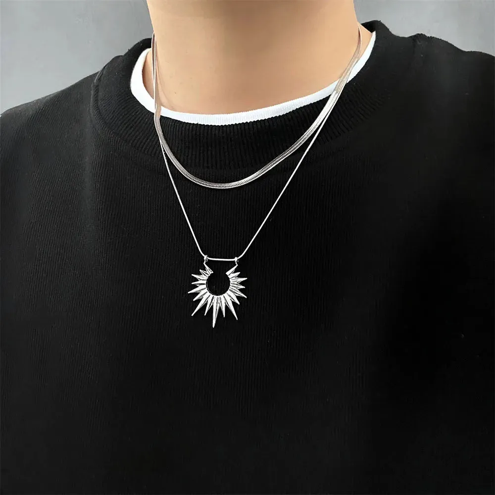 Unisex Double Layer Zircon Star Necklace