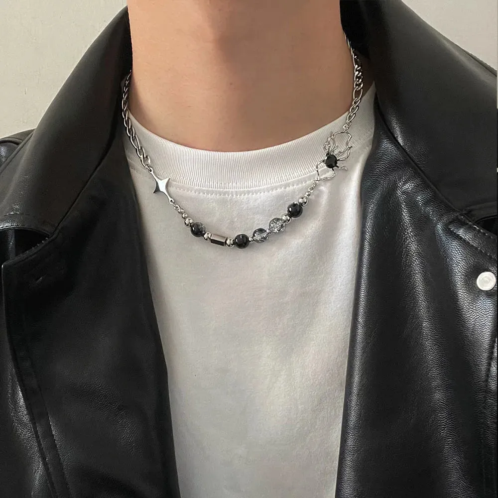 Unisex Double Layer Zircon Star Necklace