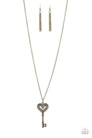 Unlock My Heart Brass Paparazzi Necklace