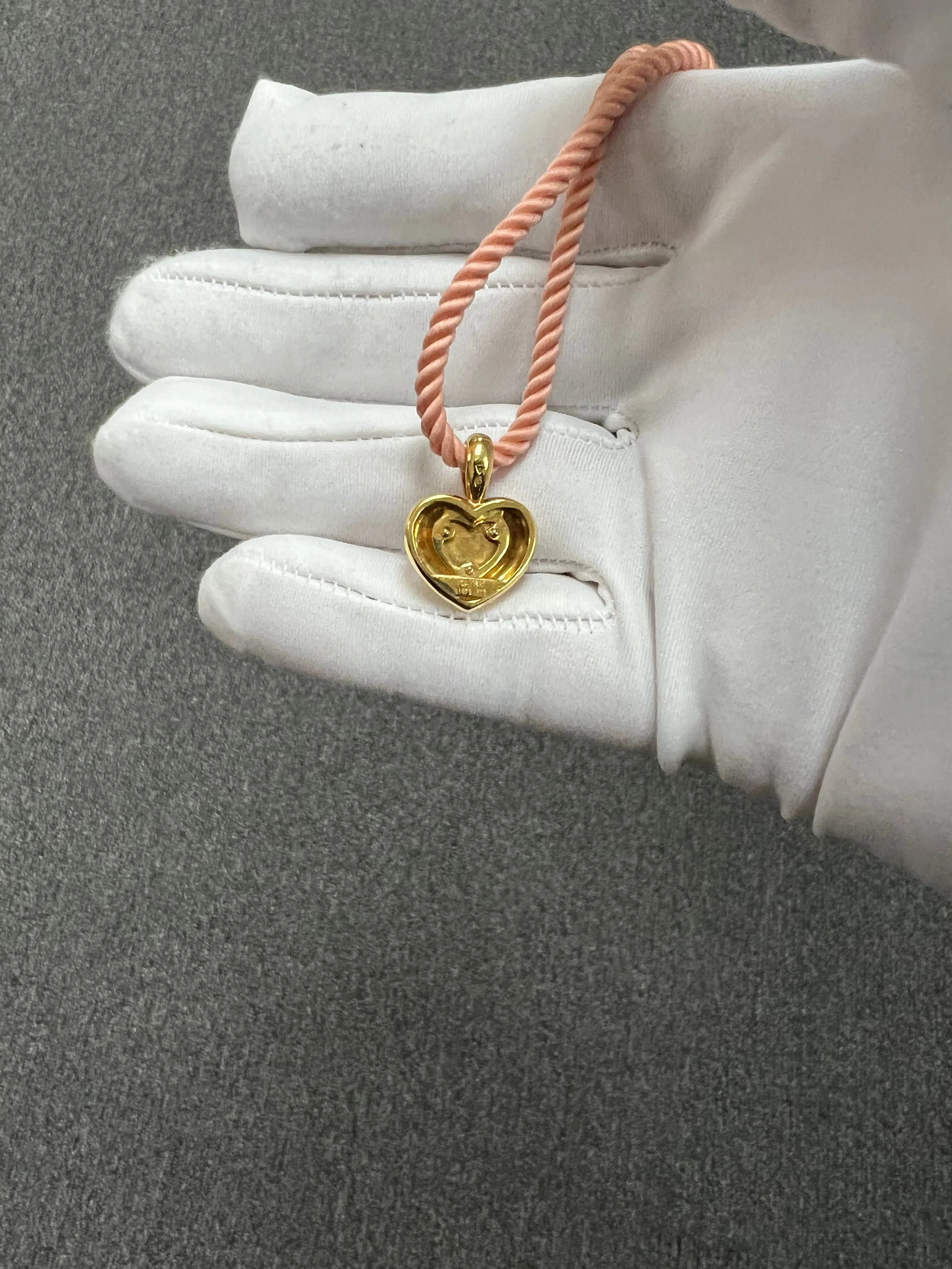 Van Cleef & Arpels Heart Shaped Coral Yellow Gold Pendant Necklace