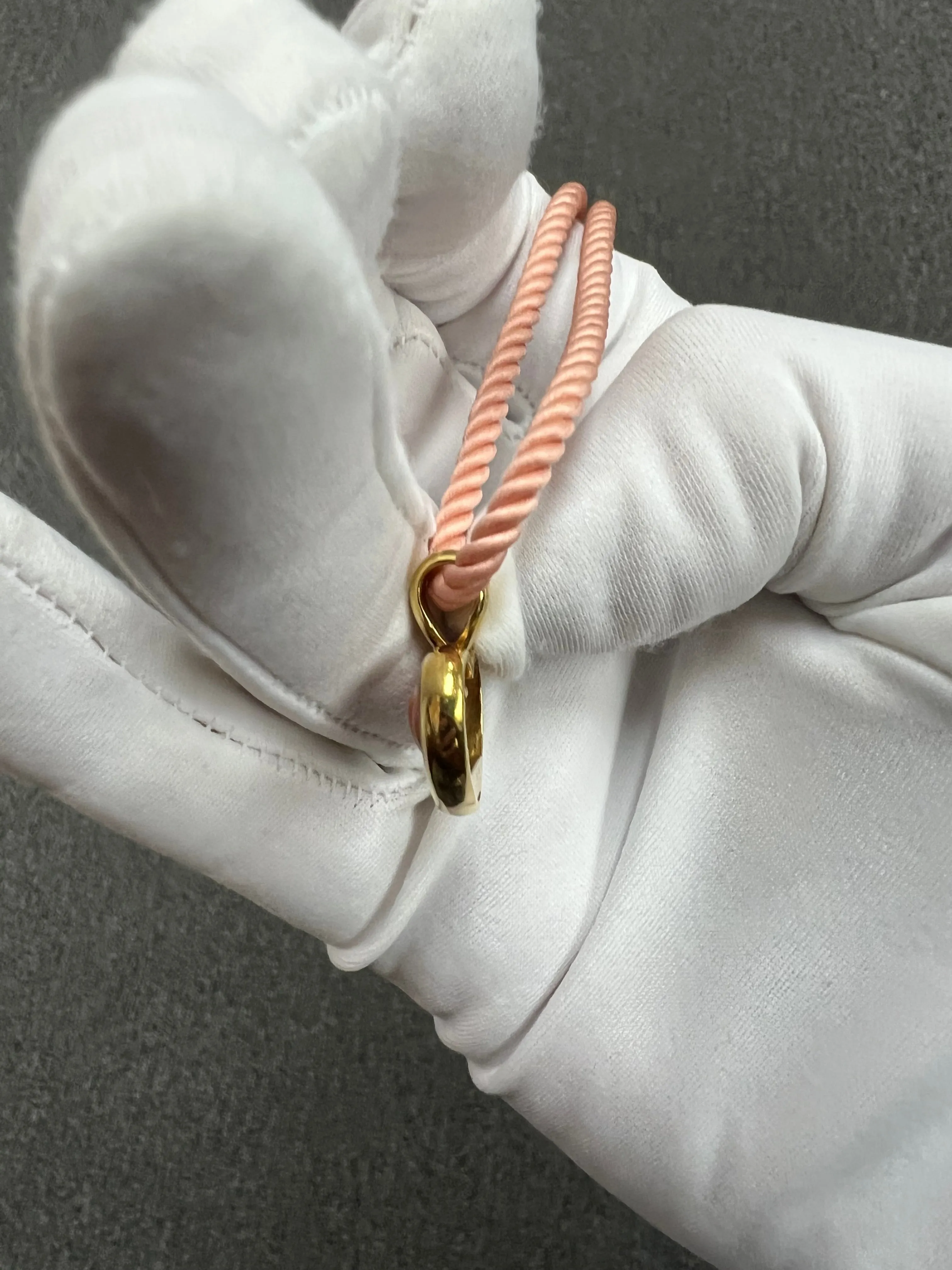 Van Cleef & Arpels Heart Shaped Coral Yellow Gold Pendant Necklace