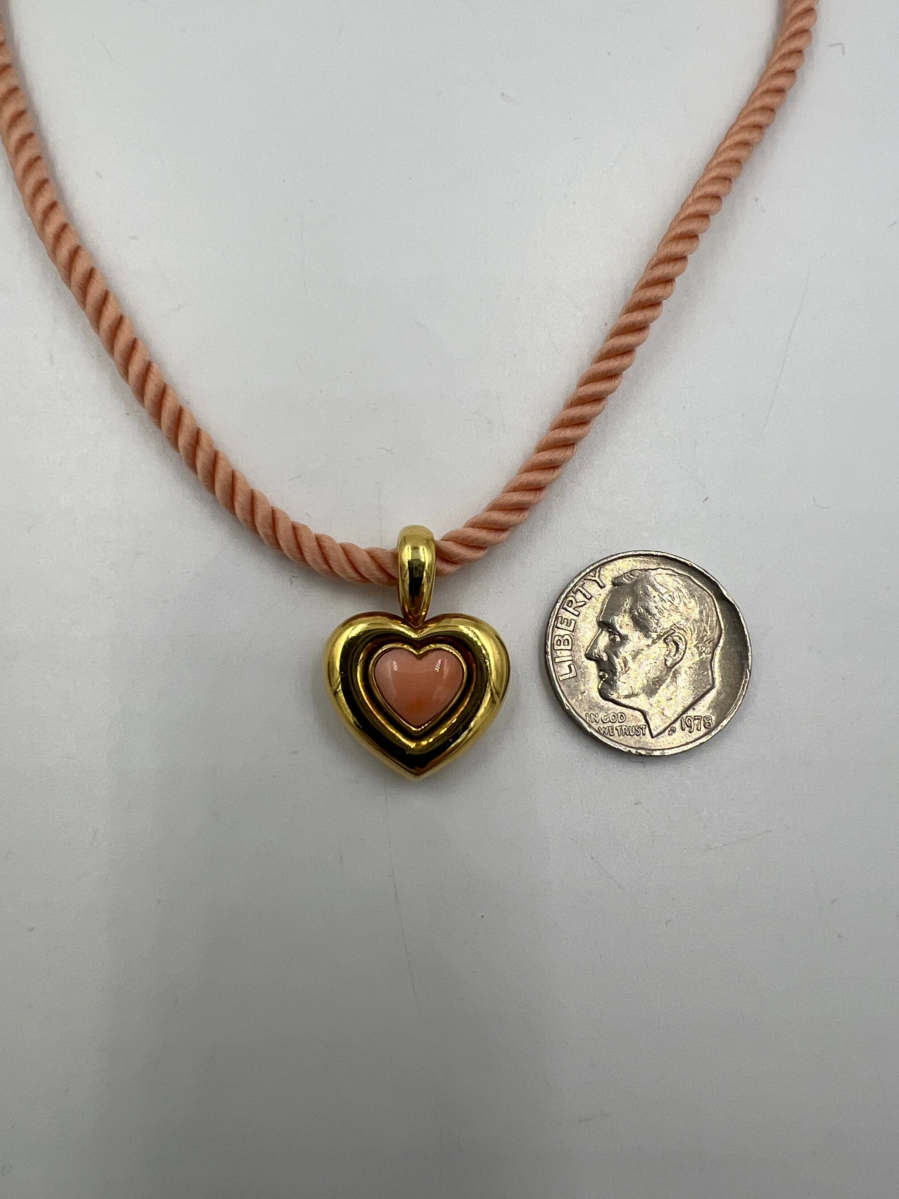 Van Cleef & Arpels Heart Shaped Coral Yellow Gold Pendant Necklace