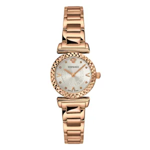Versace Mini Vanity Rose Gold Stainless Steel Silver Dial Quartz Watch for Ladies - VEAA00618