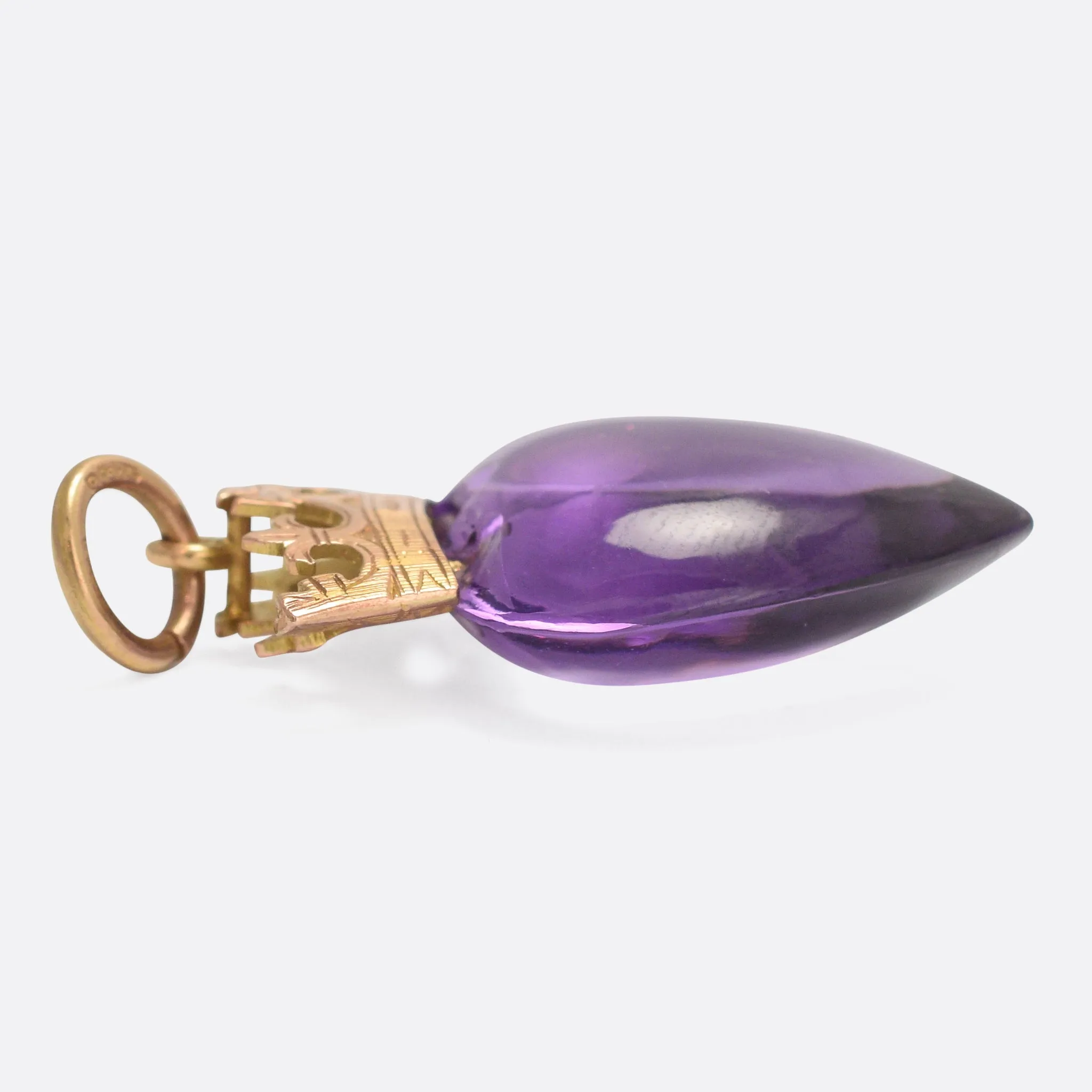 Victorian Amethyst Crowned Heart Pendant