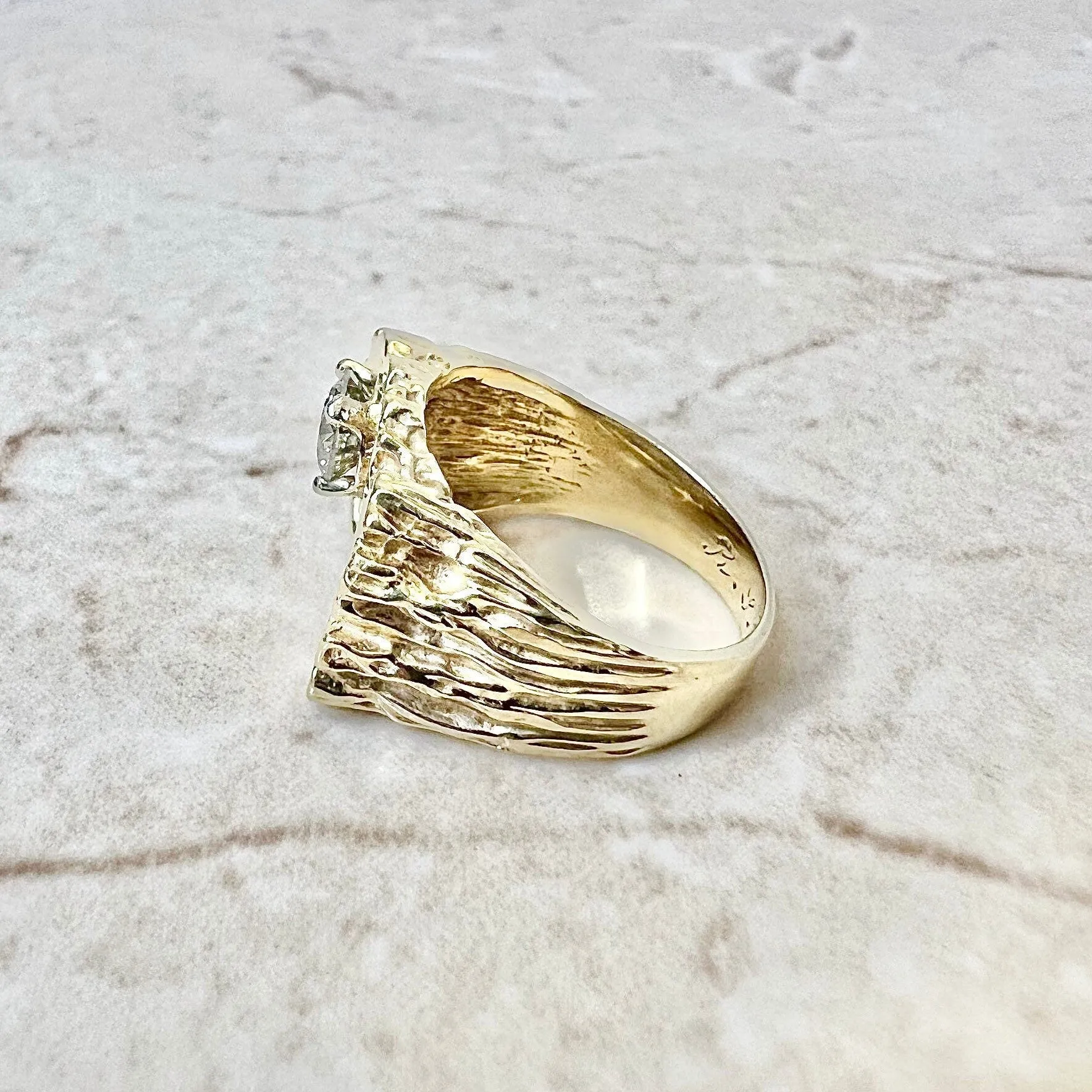 Vintage 14 Karat Yellow Gold 0.55 Carat Round Diamond Solitaire Ring