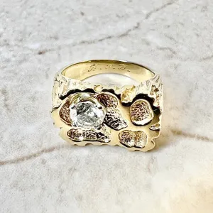 Vintage 14 Karat Yellow Gold 0.55 Carat Round Diamond Solitaire Ring