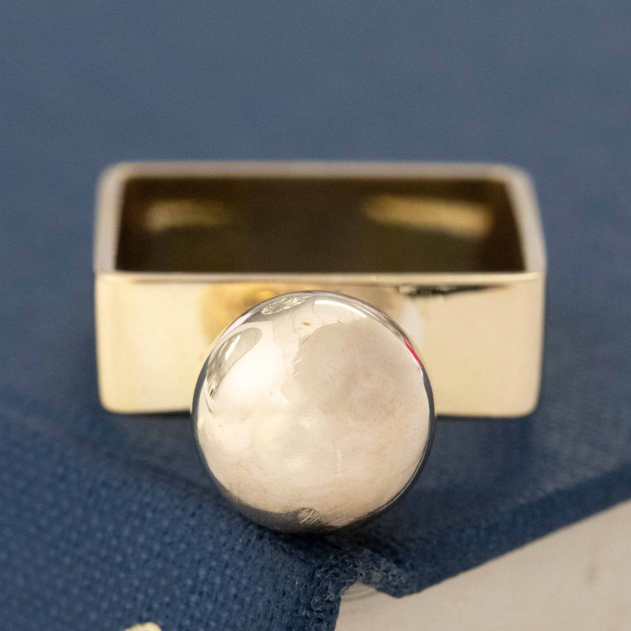 Vintage Dinh Van Gold Ball Ring by Cartier