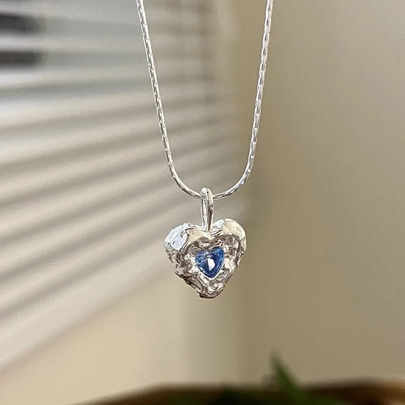 Vintage Double Sided Heart Pendant Necklace For Women