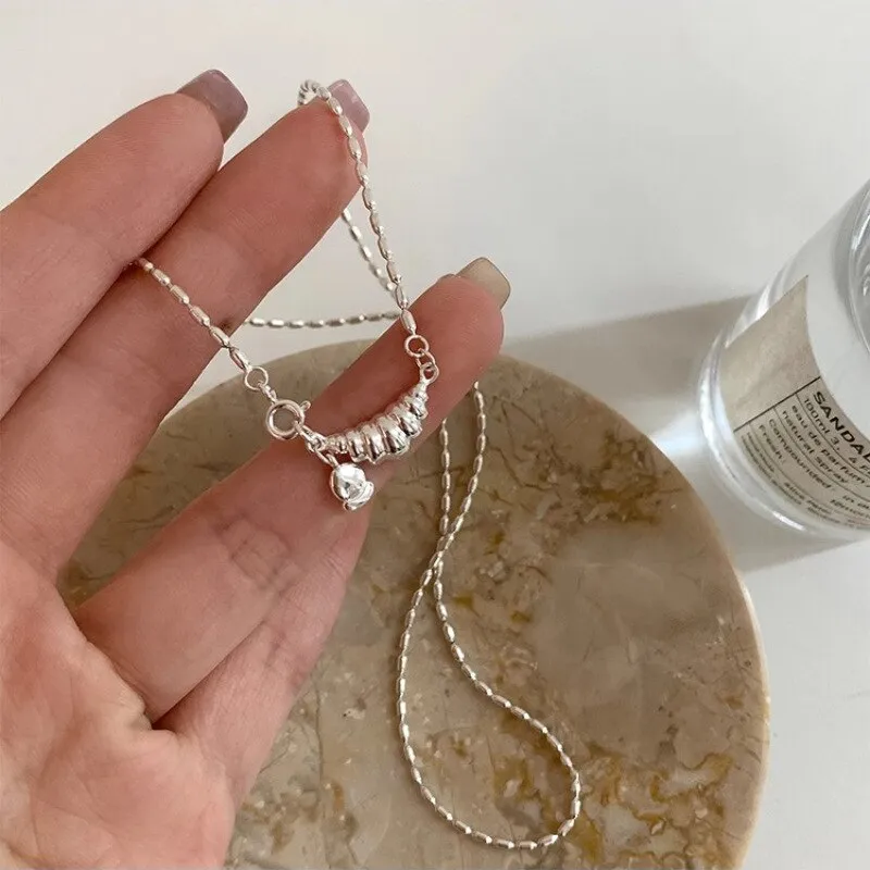 Vintage Double Sided Heart Pendant Necklace For Women