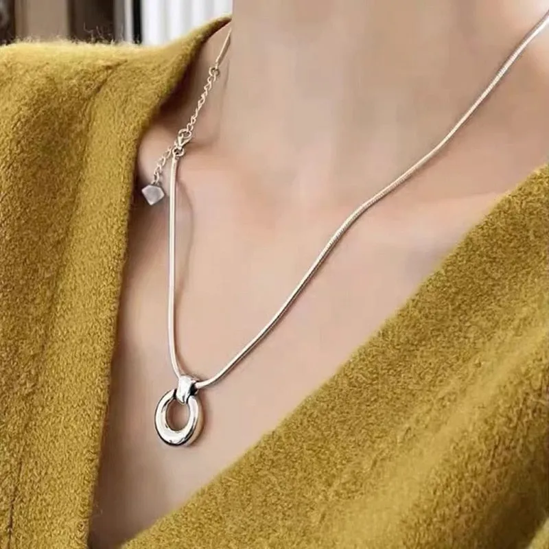 Vintage Double Sided Heart Pendant Necklace For Women