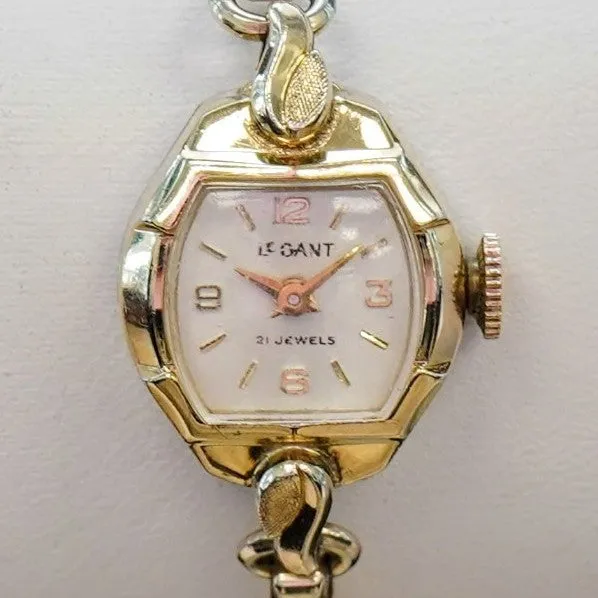 Vintage Le Gant Ladies Wristwatch 21 Jewels Manual Watch - Original 10K GF Bracelet