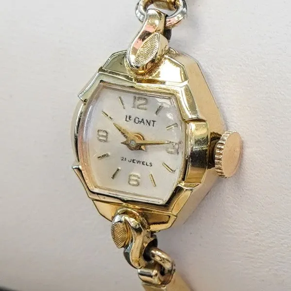 Vintage Le Gant Ladies Wristwatch 21 Jewels Manual Watch - Original 10K GF Bracelet
