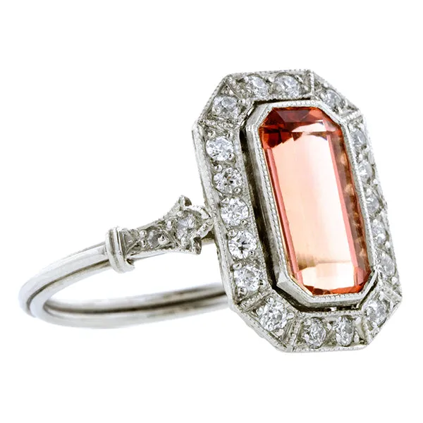 Vintage Precious Topaz & Diamond Ring, 2.17ct