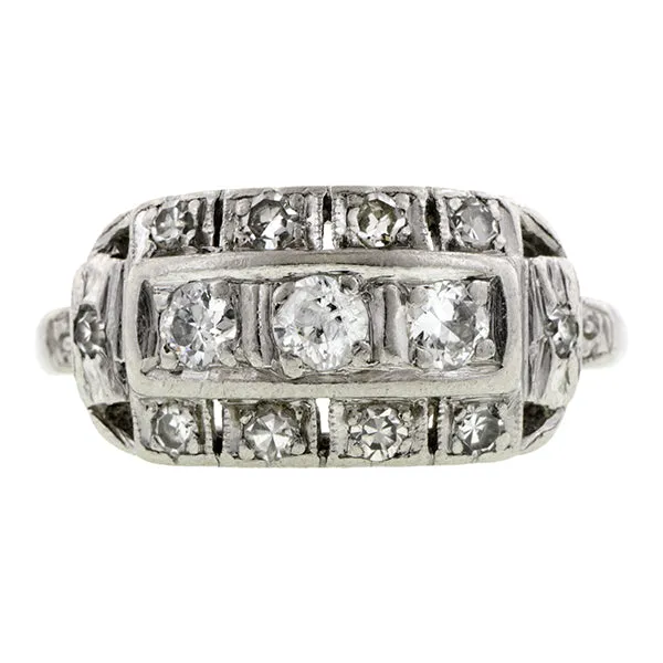Vintage Three Row Diamond Ring