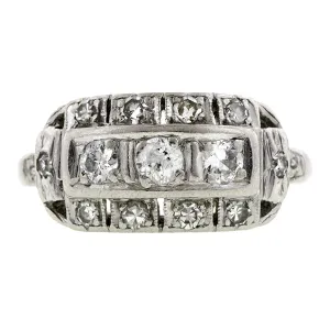 Vintage Three Row Diamond Ring