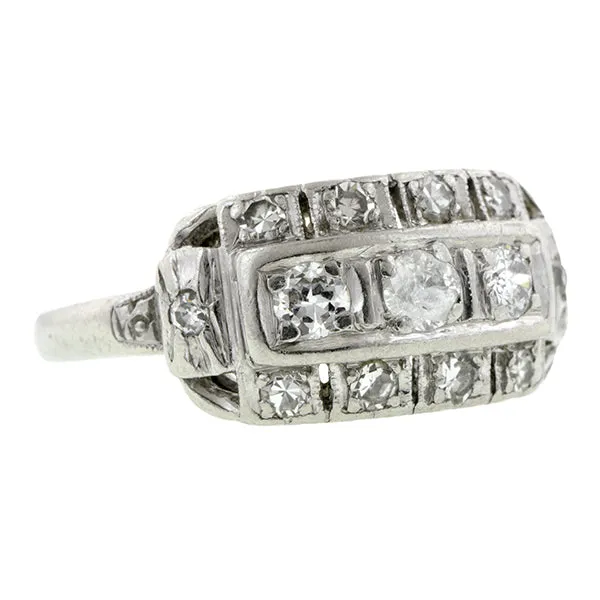 Vintage Three Row Diamond Ring